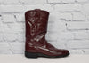Vintage Burgundy JUSTIN Leather Roper Cowboy Boots - 6-1/2 B