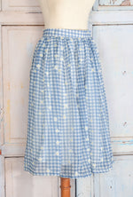 NWT - UNIQUE VINTAGE X MAGNOLIA PLACE Blue Gingham & White Gingham Daisy Swing Skirt