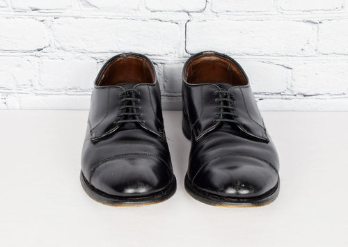 Vintage Black ALLEN EDMONDS "Margate" Leather Cap Toe Oxford Dress Shoes - 9-1/2 D