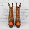 Vintage Orange & Brown JUSTIN Ostrich Leather Western Cowboy Boots - 6-1/2 D