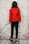 Vintage 60's Red UNBRANDED Cardigan Sweater