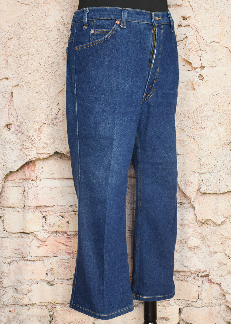 Vintage 80's Dark Blue LEVI'S 517 "Bootcut" Orange Tab Denim Jeans