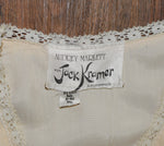 Vintage 70's Cream Colored AUDREY MARLETT for JACK KRAMER Pleated Maxi Empire Waist Boho Dress