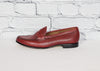 Vintage Maroon PERSONALITY Textured Leather Penny Loafers - 4-1/2 B/2A