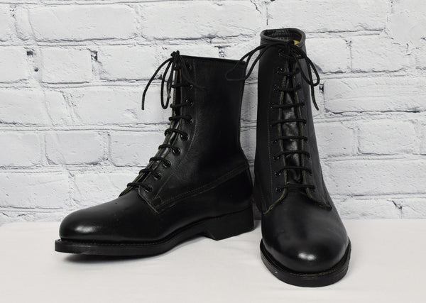 Vintage Black 1987 ADDISON SHOE COMP. 9 Hole Military Combat Boots