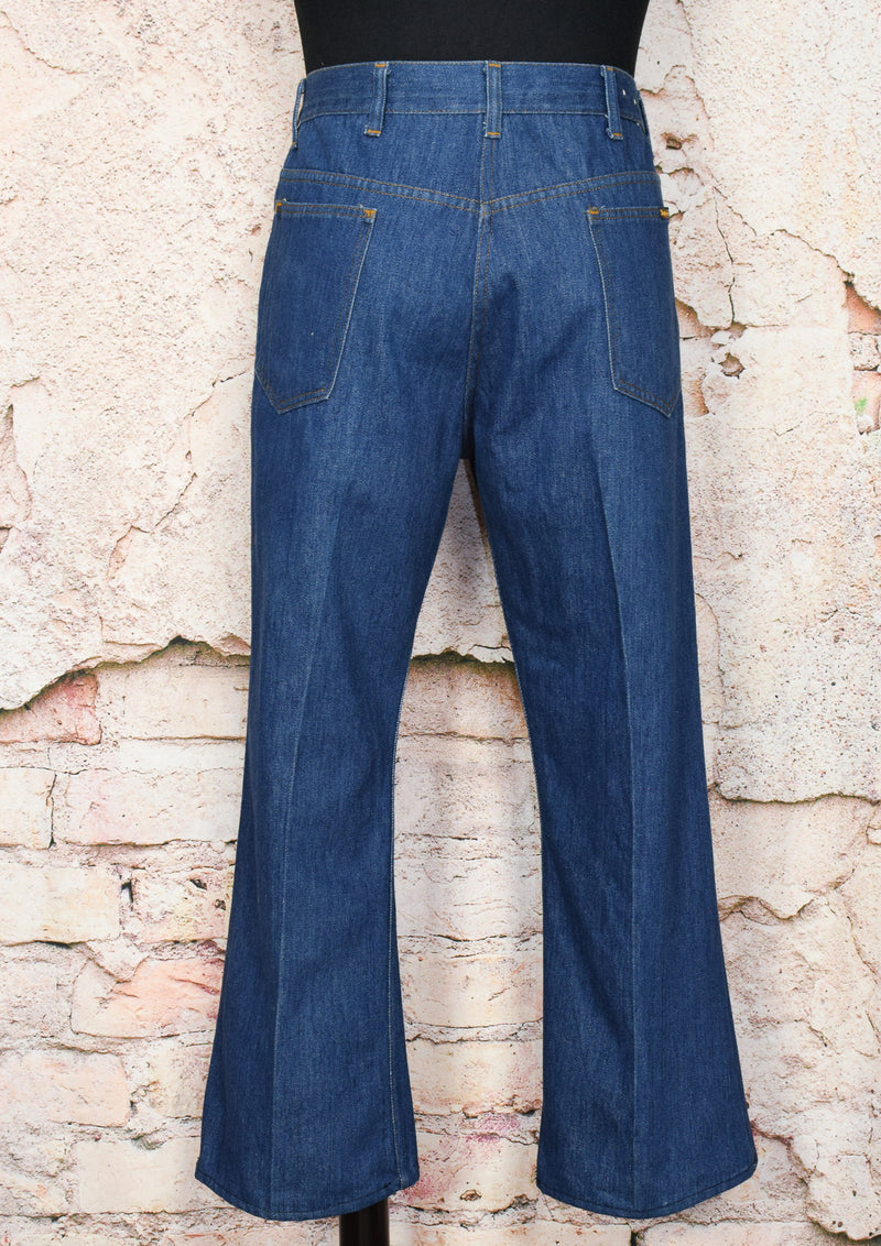 Vintage SEARS Perma-Prest "Thumbs Up" Regular Cut Blue Denim Jeans - 38 Medium