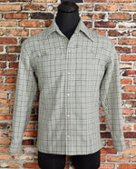 Vintage 80's Grey & Black Plaid UNBRANDED Western Snap Button Long Sleeve Shirt Jacket