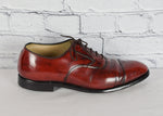 Vintage Red JOHNSTON & MURPHY Cap Toe Black Shaded Oxford Dress Shoes - 9 C