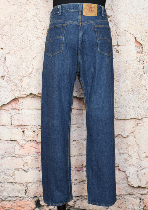Vintage 90's Blue LEVI'S 501 Button Fly Red Tab Denim Jeans