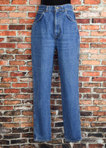 Vintage 80s Blue CHIC High Waisted Tapered Jeans - 12 Average