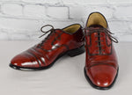 Vintage Red JOHNSTON & MURPHY Cap Toe Black Shaded Oxford Dress Shoes - 9 C