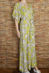 COLLECTIF x MODCLOTH Lime Green Palm Fronds Palazzo Pant Jumpsuit w/ Tie Belt - S