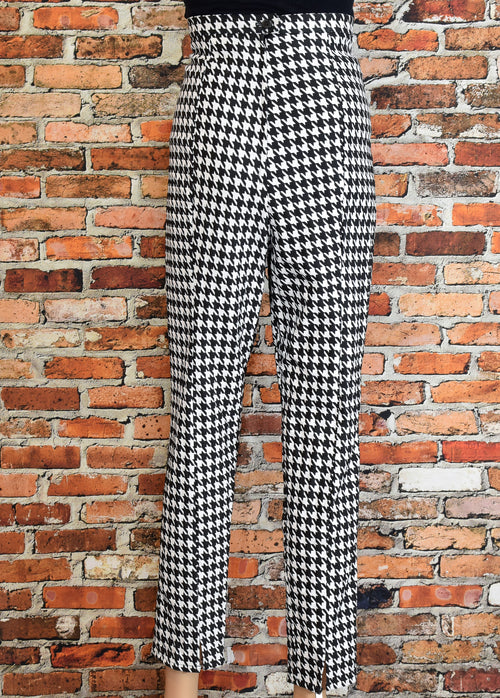 Rare - Black & White Houndstooth DEADLY DAMES by Micheline Pitt Cigarette Pants - XL