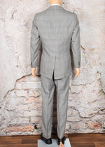 Vintage 80's Light Grey Plaid SEARS ROEBUCK Exclusive Plaid 3 pc. Suit Set - 42 L