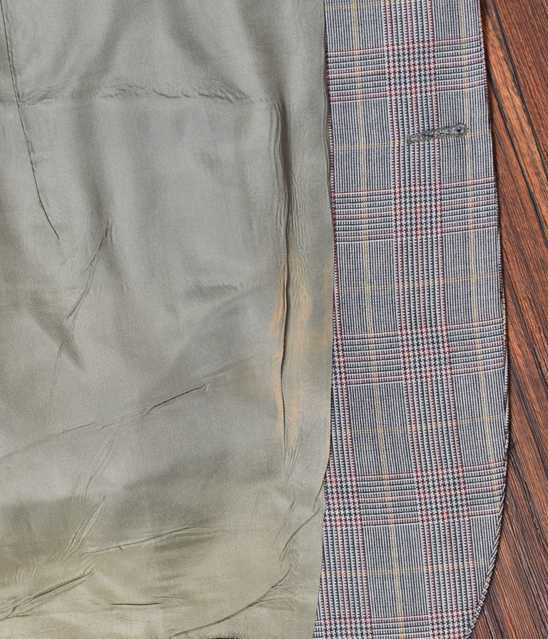 Vintage 80's Light Grey Plaid SEARS ROEBUCK Exclusive Plaid 3 pc. Suit Set - 42 L