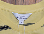 New w/ Tags BEN SHERMAN Misted Yellow Collegiate Stripe Crew T-Shirt