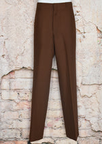 Vintage 70s Brown HUBBARD Slacks Polyester Dress Pants