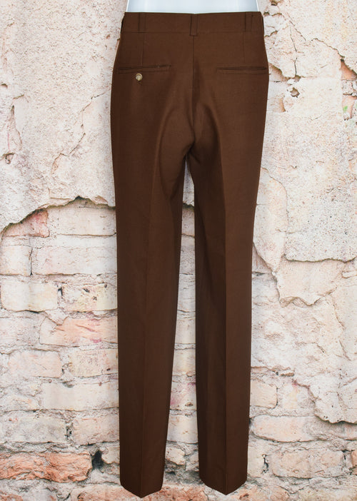 Vintage 70s Brown HUBBARD Slacks Polyester Dress Pants