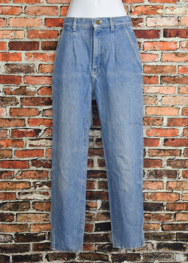 Vintage 90's Blue Light Wash LEE High Waisted Pleated Front Denim Jeans