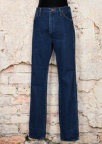 Vintage 90's Dark Blue WRANGLER High Waisted Cowboy Cut Red Label Denim Jeans - 11 X 34