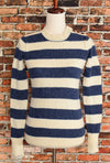 Blue/Cream Striped J. CREW "Wallace" Pullover Sweater