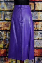 Vintage 80's Purple Leather CIAOPORT LTD. Maxi Skirt - 16