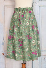 New w/ Tags MODCLOTH X PRINCESS HIGHWAY Green Floral Tie-Waist Midi Skirt - 8 (AU)