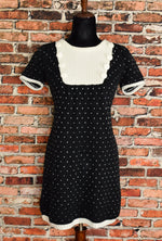 Black/White Hearts NECESSARY OBJECTS Acrylic Knit Dress - L