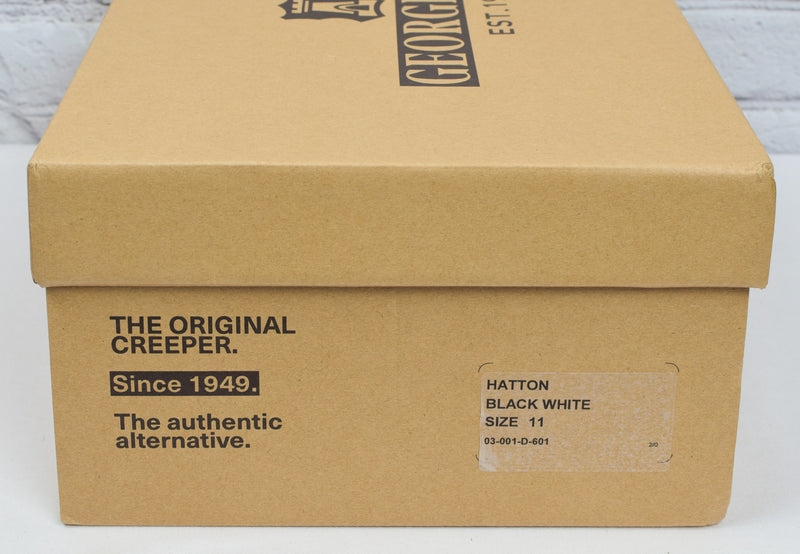 New In Box GEORGE COX Black & White Hatton Creepers - UK 11
