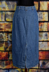 Vintage 90's Blue Denim VIVALDI JEANSWEAR Jean Maxi Skirt - 14
