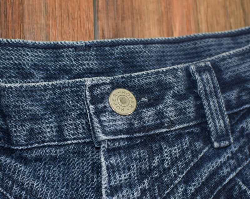 Vintage 80's Blue Striped ROPER High Waisted Pocketless Back Jeans