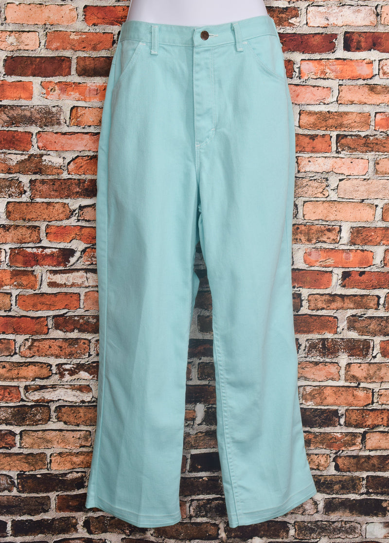 Vintage 80's Teal LADY MAVERIC Elastic High Waisted Jeans - 14