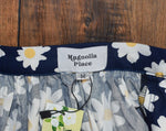 NWT - UNIQUE VINTAGE X MAGNOLIA PLACE Navy & White Daisy Print Swing Skirt