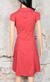 Retro Red/White TROPICAL WEAR Polka-dot Fit & Flare Dress - Large