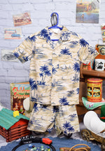 Boy's Vintage Made in Hawaii Shirt & Short Palm Tree Set - 7-8