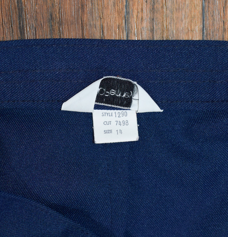 Vintage Dark Blue JCPENNY Polyester High Waisted Dress Pants - 14
