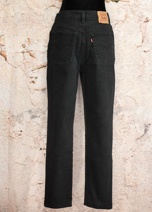 Vintage 90's Black LEVI'S 512 Slim Fit & Tapered Leg High Waisted Jeans - 12 MIS M
