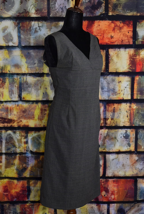 Grey Plaid BEN SHERMAN Pencil Dress - M