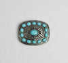 Embossed Metal w/ Faux Turquoise Stone Belt Buckle