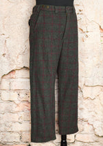 Vintage 80s/90s Grayish Green & Red Check CODET Wool Hunting Pants - 38 X 31