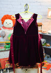 Girl's Vintage Sweet Kid's Burgundy Velvet Sleeveless Dress - 6