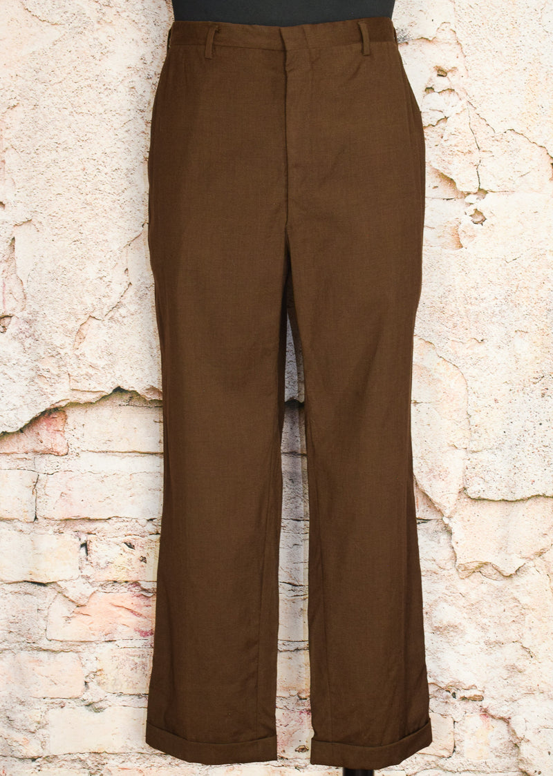 Vintage 70's Brown Tailored By CURLEE Dress Pants