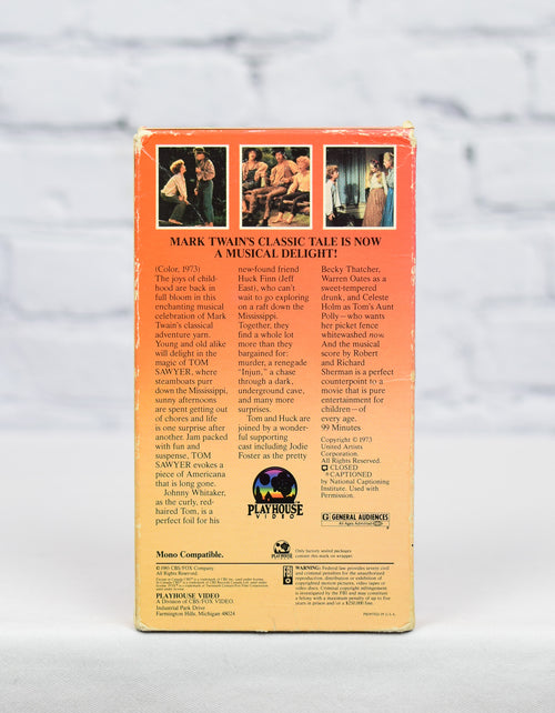 Rare TOM SAWYER A Musical Adaptation - 1985 Playhouse Video VHS