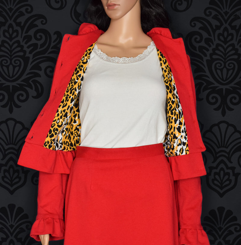 Red BERNIE DEXTER "Limited Edition Princess Diana" 2 Pc Skirt Suit Set - XL