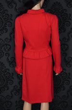 Red BERNIE DEXTER "Limited Edition Princess Diana" 2 Pc Skirt Suit Set - XL