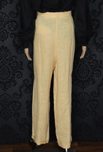 Vintage 90s Beige DKNY DONNA KARAN New York Linen Made in Italy Suit Pants
