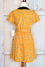 New w/ Tags UNIQUE VINTAGE Yellow & White Floral Print Isla Dress - M