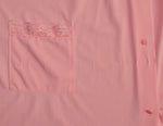 Vintage 80s Pink SHADOWLINE Embroidered Rose Button Nightgown - M