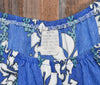 Vintage 70's Blue/White Floral HAWAIIAN Short Sleeve Dress - 10-12