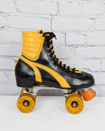 Vintage Marco Polo Warrior Black & Yellow Roller Skates - 8